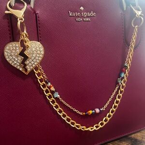 Gold Purse Chain and Heart Charm